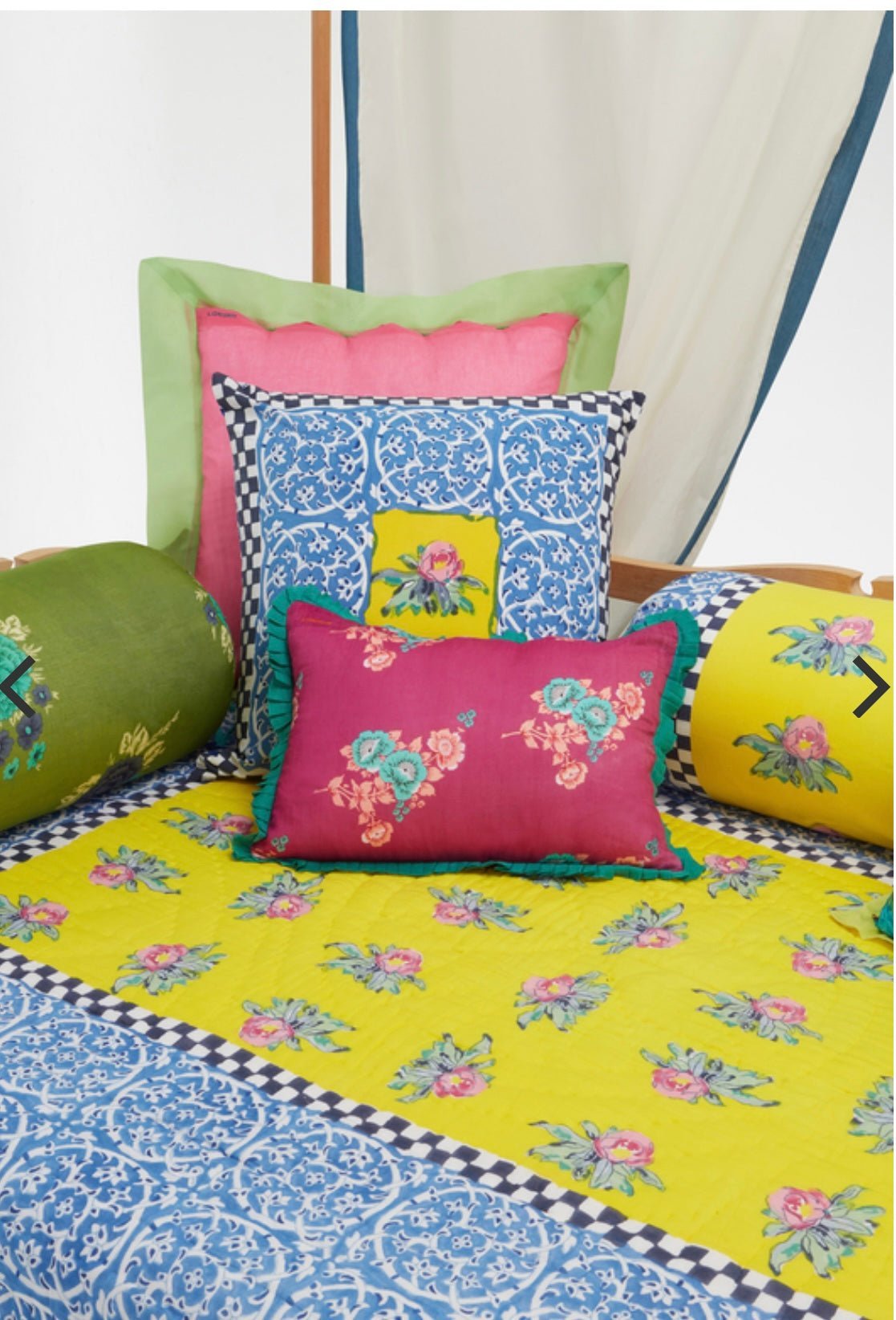 Tiles Yellow Cotton Cloth - 220x350 | Lisa Corti - Bon Ton goods