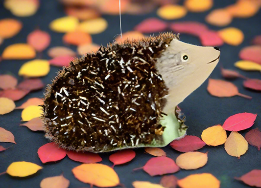 Tinsel Hedgehog - Brown | Christmas Ornament - Bon Ton goods