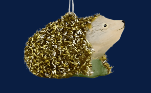 Tinsel Hedgehog - Gold | Christmas Ornament - Bon Ton goods