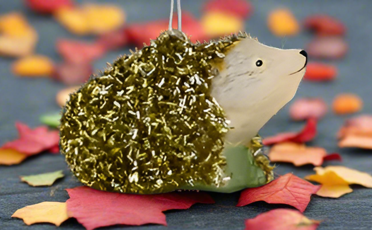 Tinsel Hedgehog - Gold | Christmas Ornament - Bon Ton goods