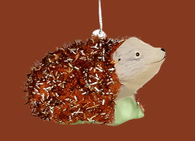 Tinsel Hedgehog - Orange Christmas Ornament - Bon Ton goods