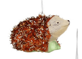 Tinsel Hedgehog - Orange Christmas Ornament - Bon Ton goods