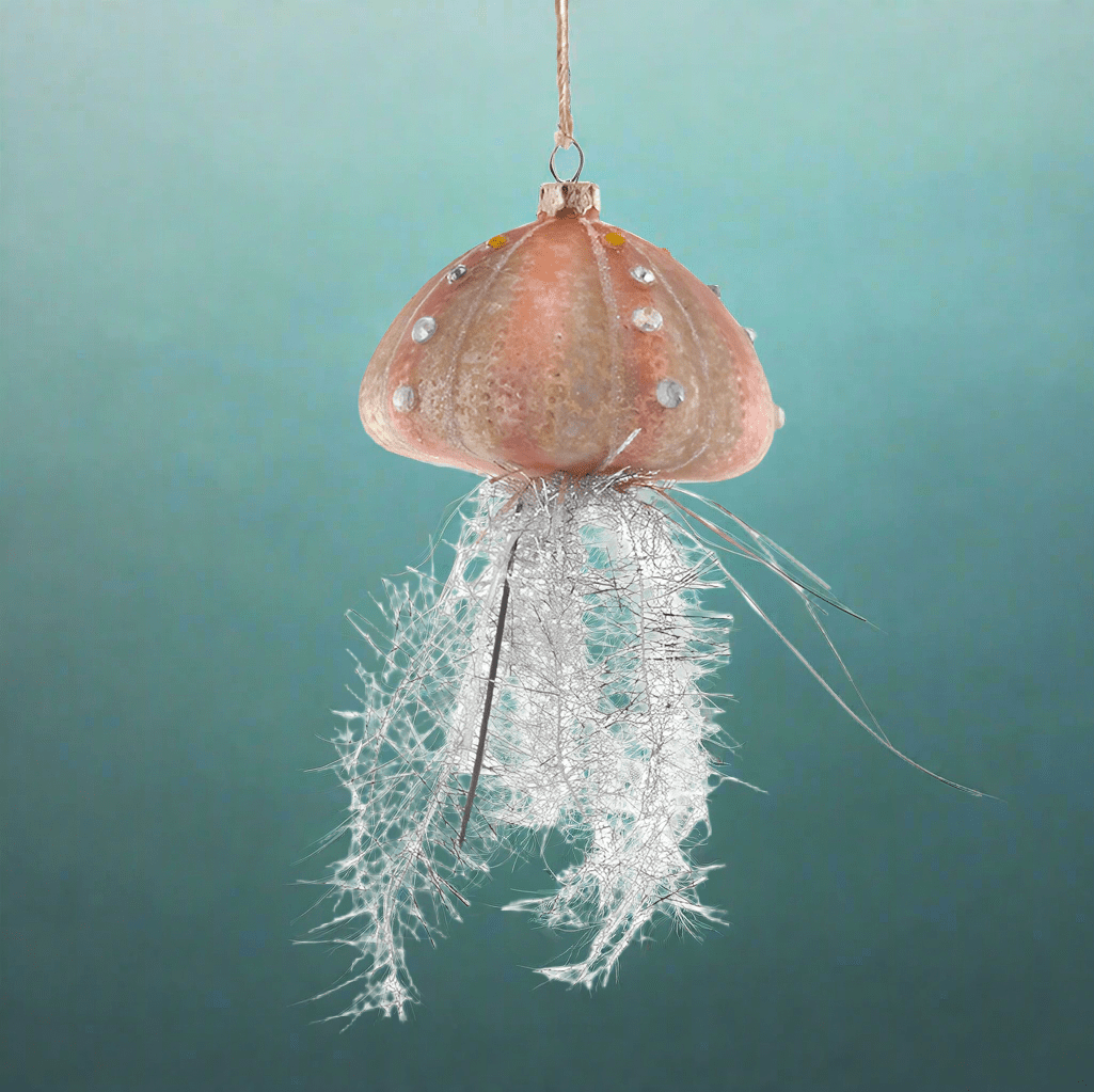 Tinsel Jellyfish Ornament | Christmas Ornament - Bon Ton goods