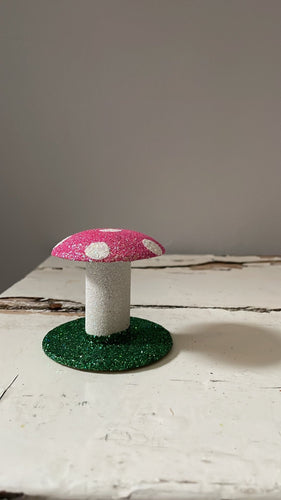 Tiny Glitter Mushroom - Pink - Bon Ton goods