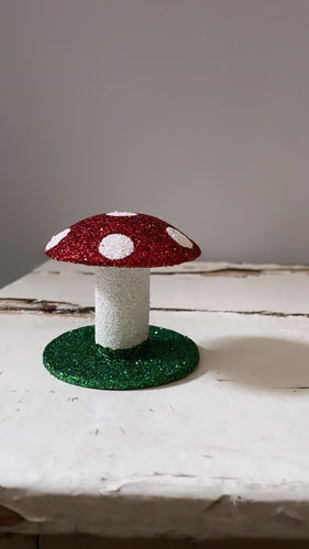 Tiny Glitter Mushroom - Red - Bon Ton goods