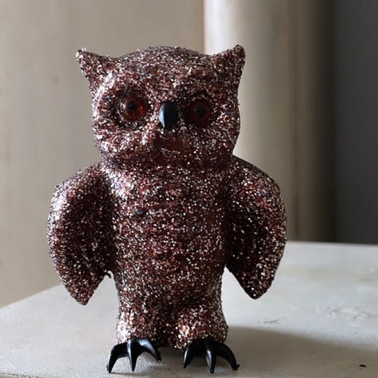 Tiny Glitter Owl - Dark Brown | Ino Schaller - Bon Ton goods