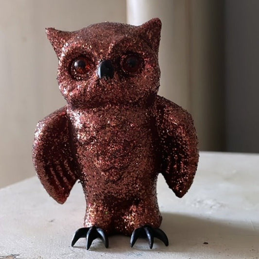 Tiny Glitter Owl - Gold/Brown | Ino Schaller - Bon Ton goods