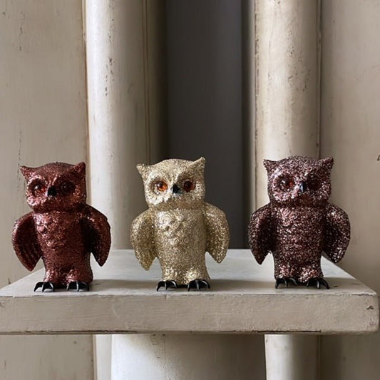 Tiny Glitter Owl - Gold/Silver - Bon Ton goods