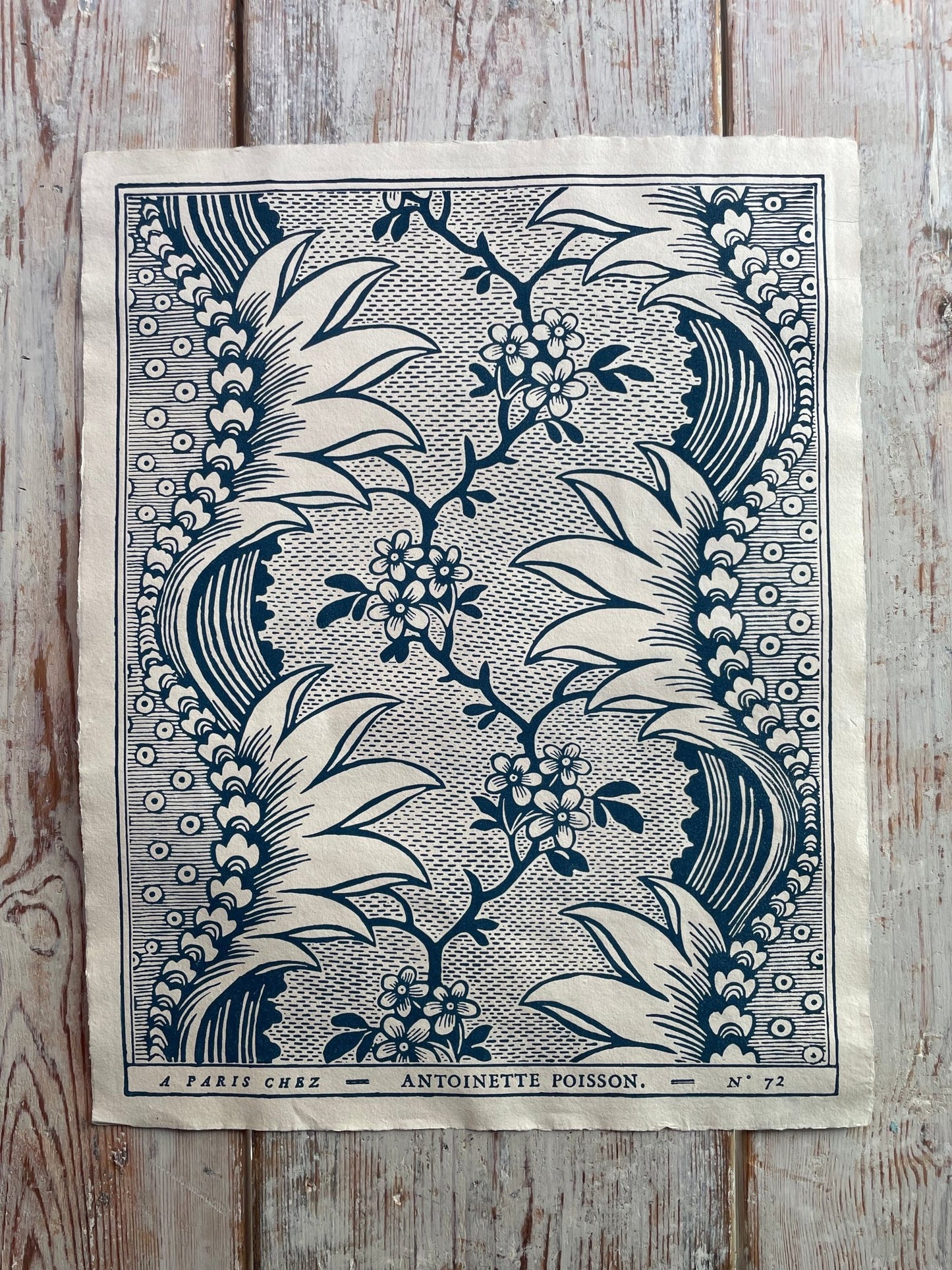 'Torrent' Bleu Indigo Handmade Domino Paper | Antoinette Poisson - Bon Ton goods