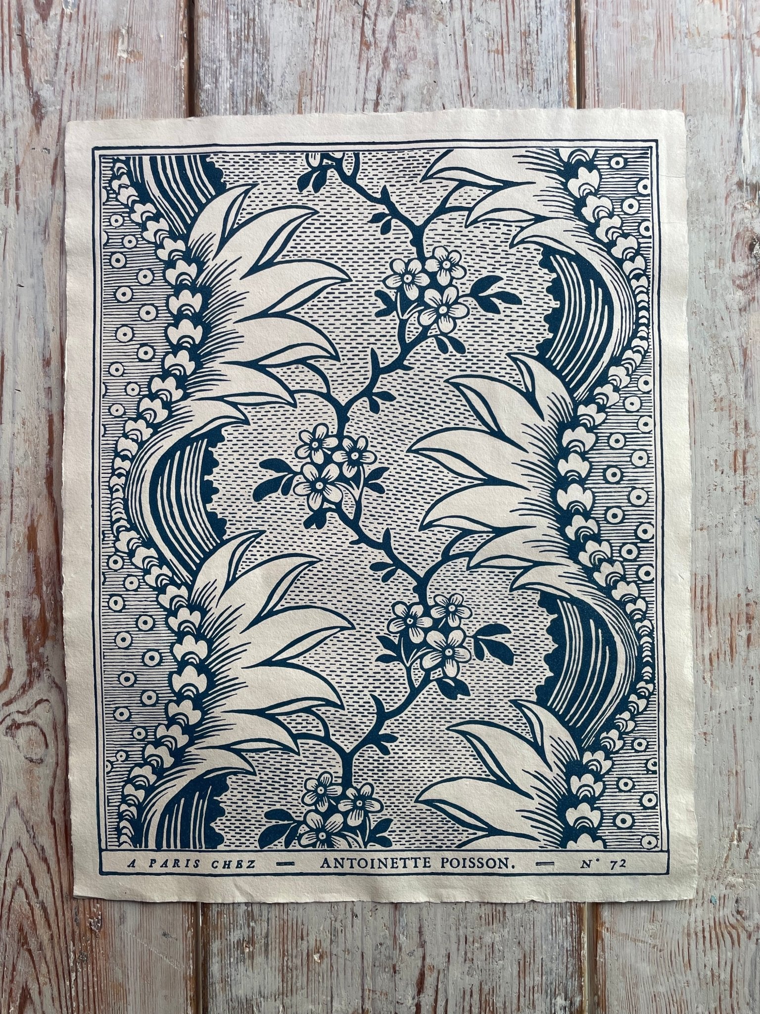 'Torrent' Bleu Indigo Handmade Domino Paper | Antoinette Poisson - Bon Ton goods