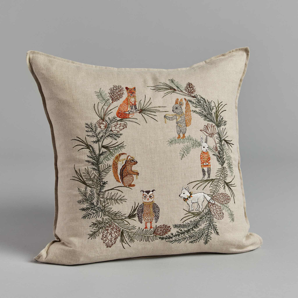 Tree Trimmers Wreath Pillow - Bon Ton goods