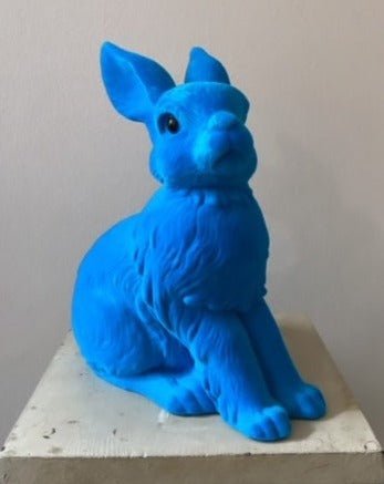 True Blue Velvet Large Bunny | Ino Schaller - Bon Ton goods