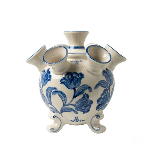 Tulip Vase on Legs with Blue Tulip - Small | Heinen Delfts Blauw - Bon Ton goods