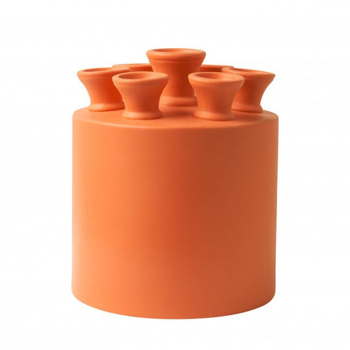 Tulip Vase Orange KLEI Cylinder - Bon Ton goods