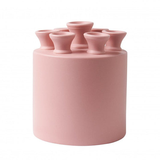Tulip Vase Pink KLEI Cylinder | Heinen Delfts Blauw - Bon Ton goods