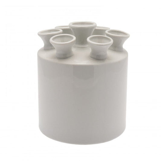 Tulip Vase White Cylinder - Bon Ton goods