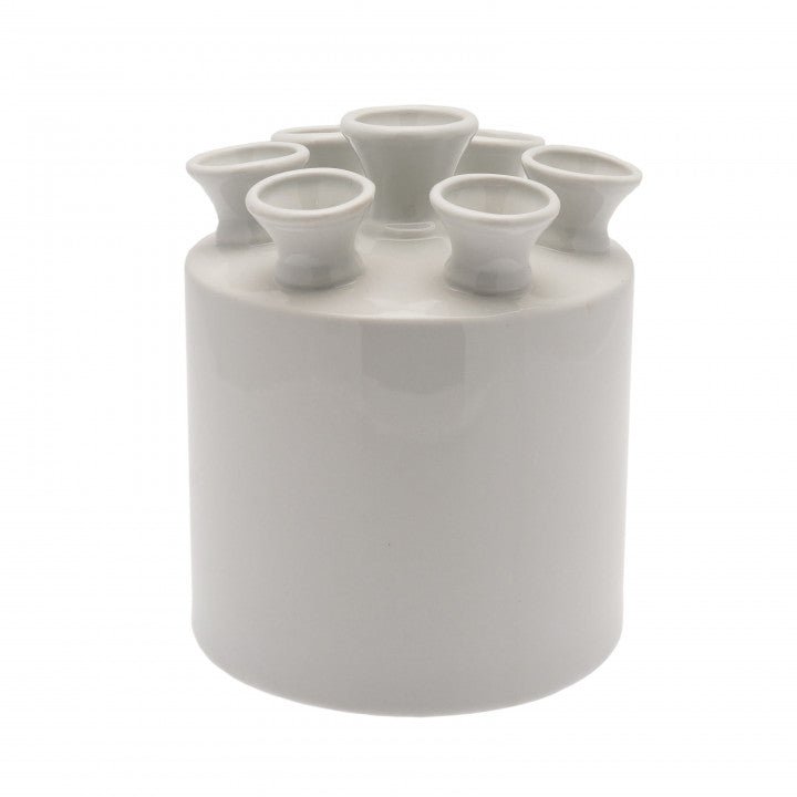 Tulip Vase White Cylinder | Heinen Delfts Blauw - Bon Ton goods