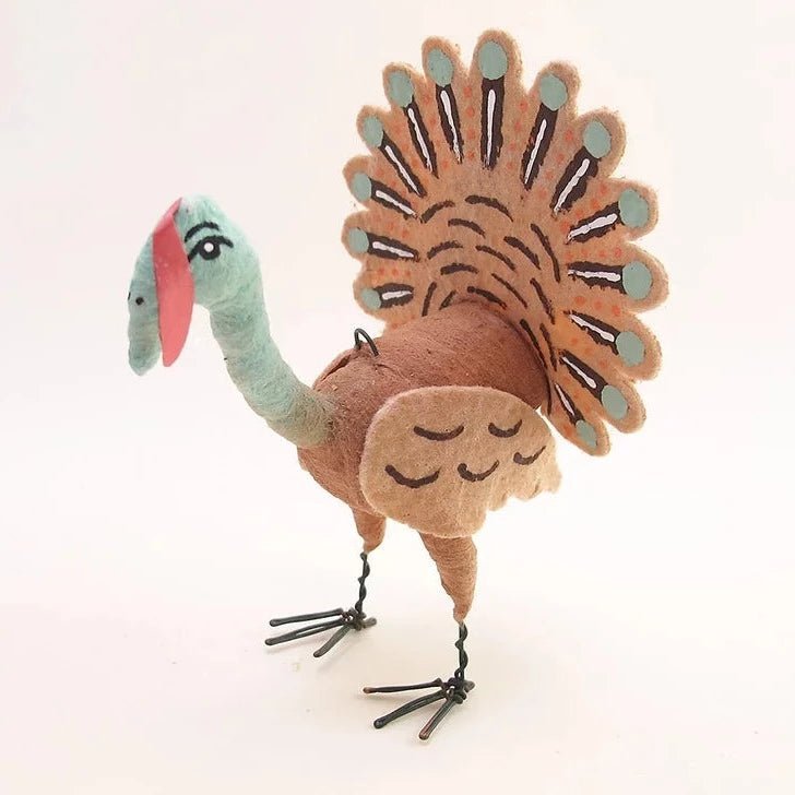 Turkey Ornament/Figure - Vintage Inspired Spun Cotton | Vintage by Crystal Spun Cotton Ornament - Bon Ton goods