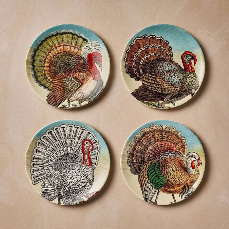 Turkey Stoneware Salad Plates: Set of Four | John Derian - Bon Ton goods