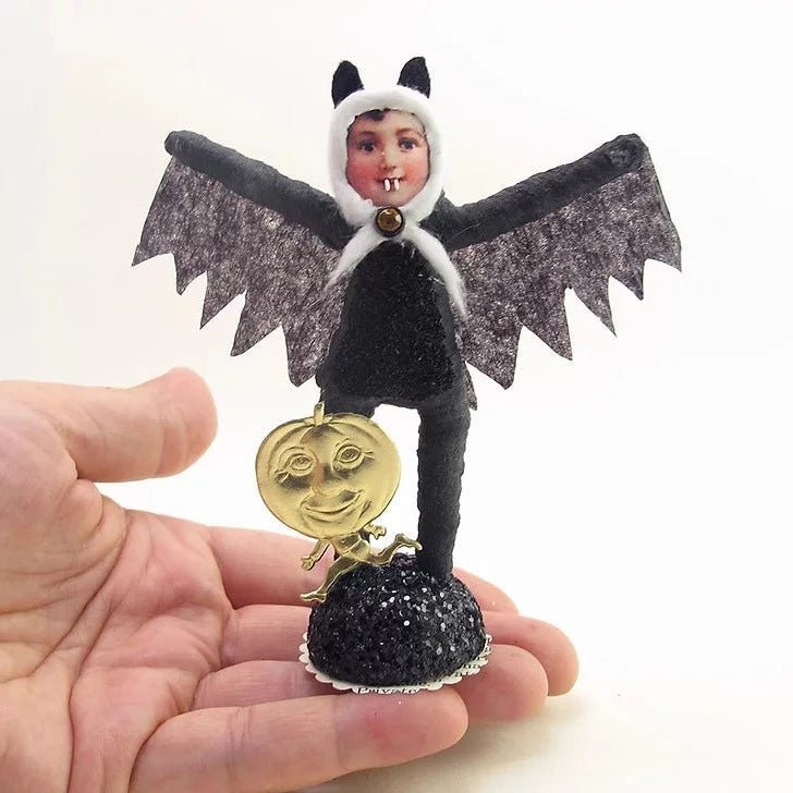 Vampire Child Figure - Vintage Inspired Spun Cotton | Vintage by Crystal Spun Cotton Ornament - Bon Ton goods