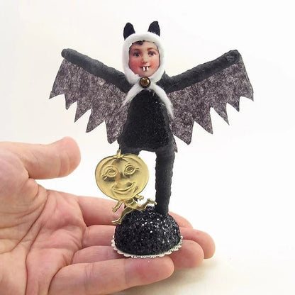 Vampire Child Figure - Vintage Inspired Spun Cotton | Vintage by Crystal Spun Cotton Ornament - Bon Ton goods