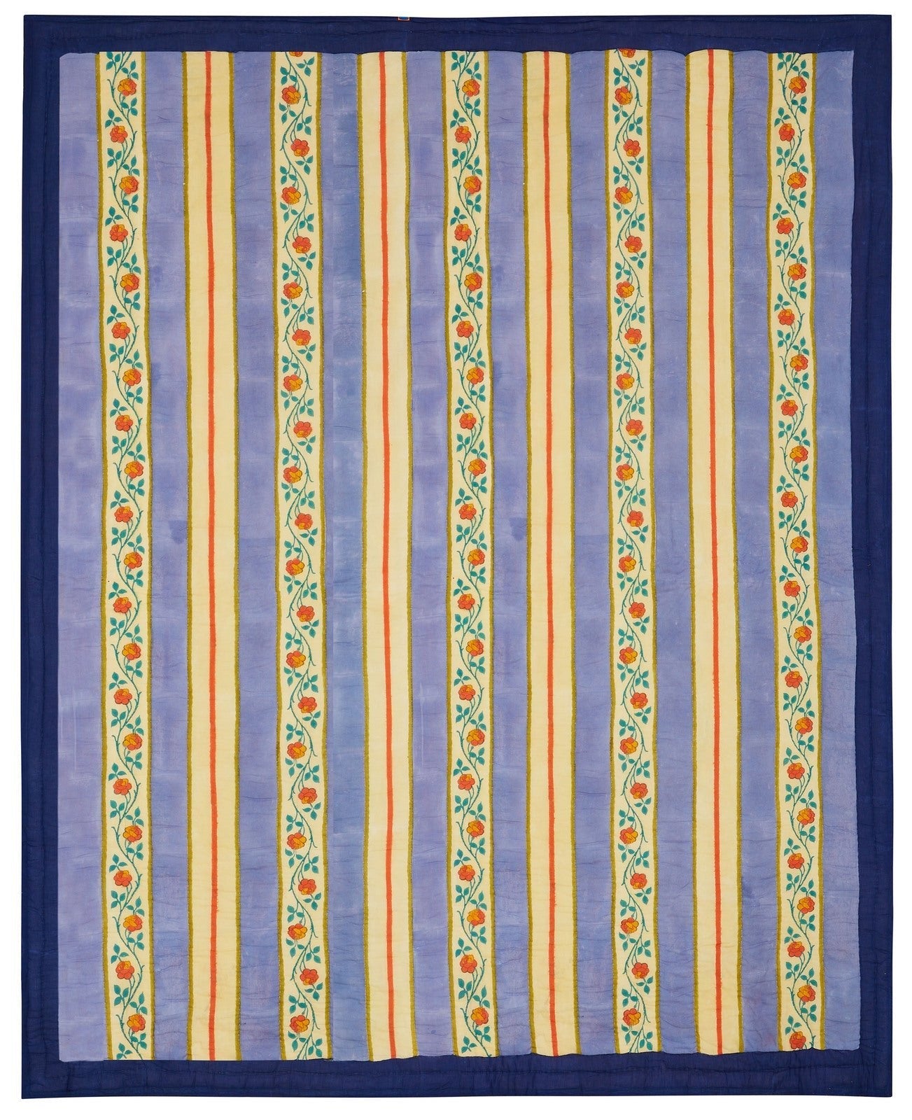 Varanasi Stripes Pervinch - Reversible Quilt - 220 x 270 | Lisa Corti - Bon Ton goods