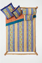 Varanasi Stripes Pervinch - Reversible Quilt - 220 x 270 | Lisa Corti - Bon Ton goods