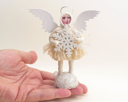White Winter Angel Figure — view 3
