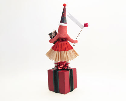 Xmas Girl Standing On Present Figure — view 3