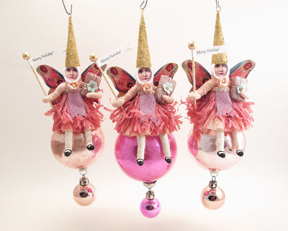 Pink Butterfly Fairy Ornament — view 1