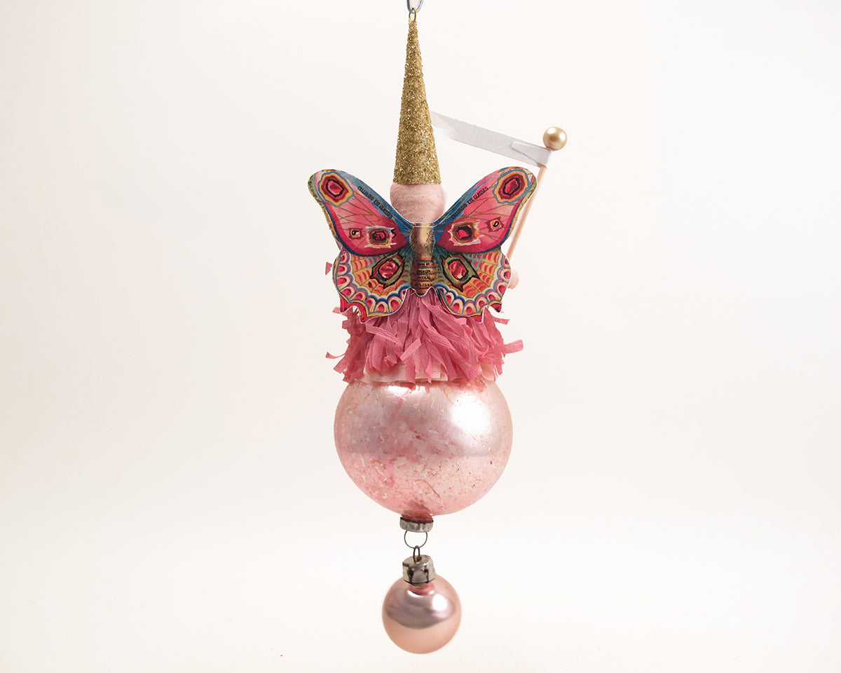 Pink Butterfly Fairy Ornament — view 2