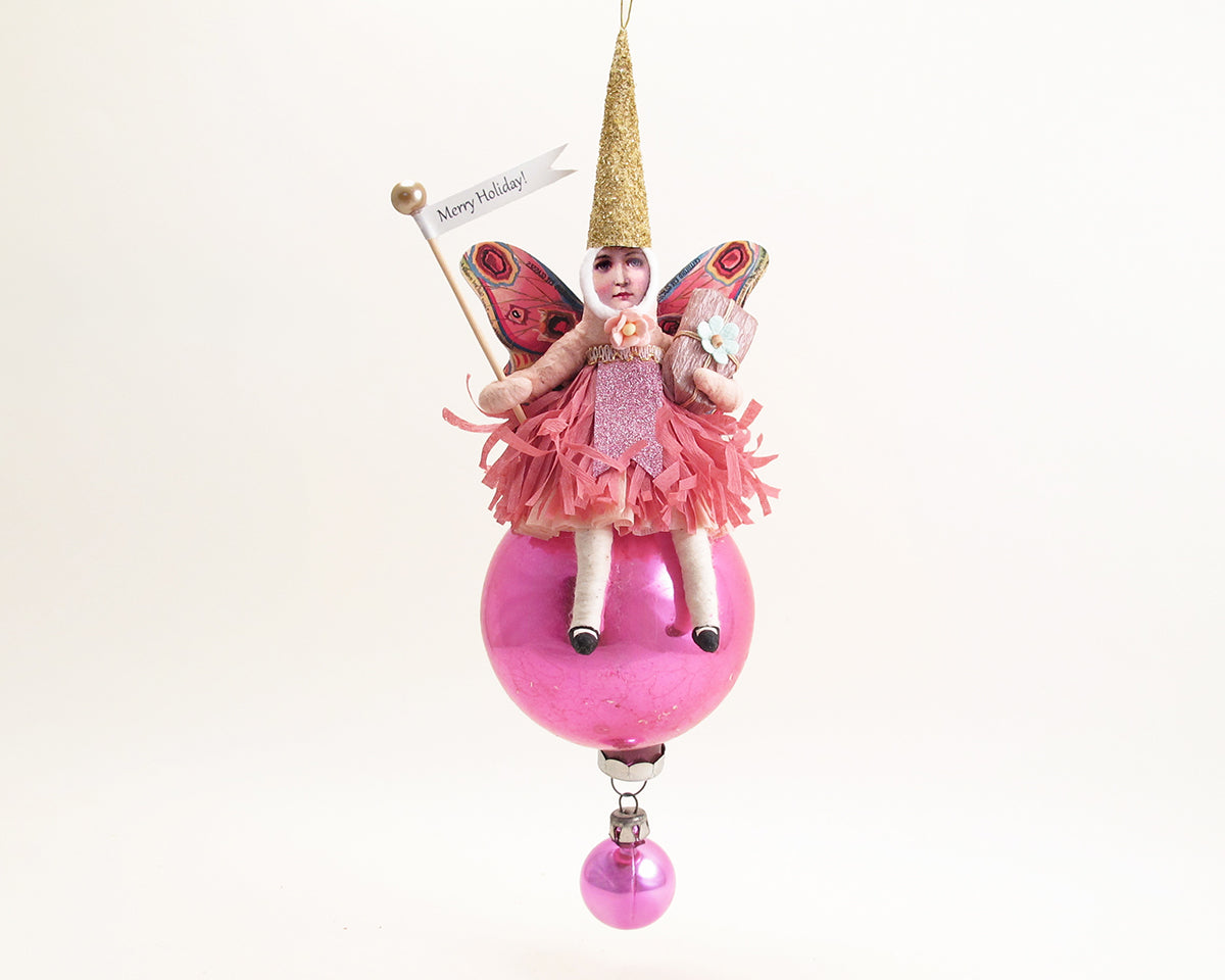 Pink Butterfly Fairy Ornament — view 3