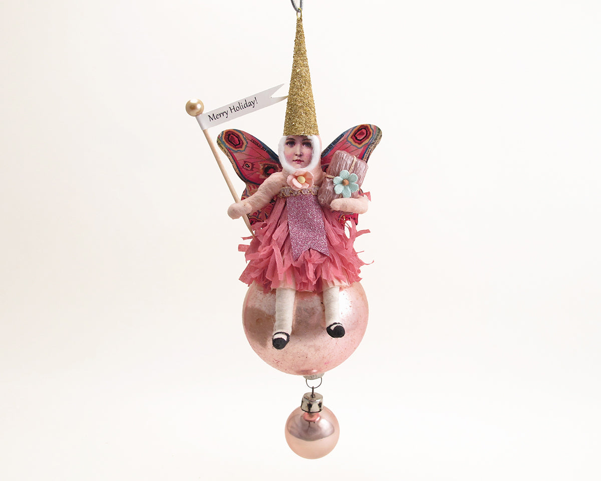 Pink Butterfly Fairy Ornament — view 4