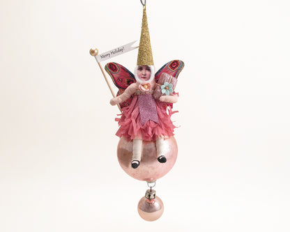 Pink Butterfly Fairy Ornament — view 4