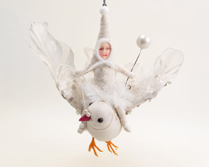Vintage Dove Rider Ornament — view 1
