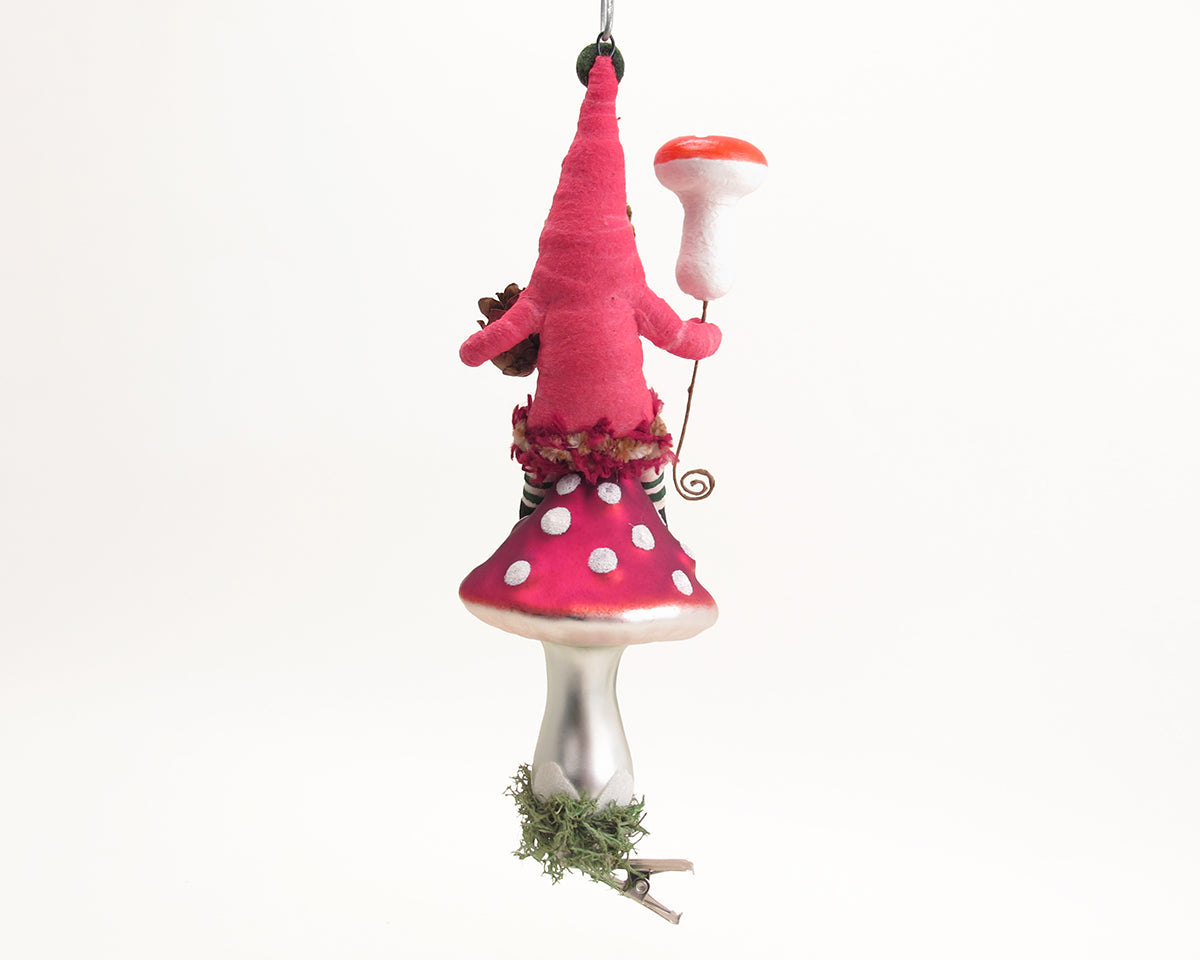 Mushroom Gnome Ornament — view 2