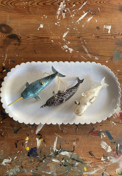 Victorian Whale - Pearl | Christmas Ornament - Bon Ton goods