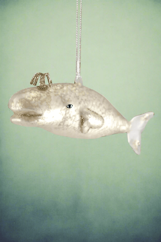 Victorian Whale - Pearl | Christmas Ornament - Bon Ton goods