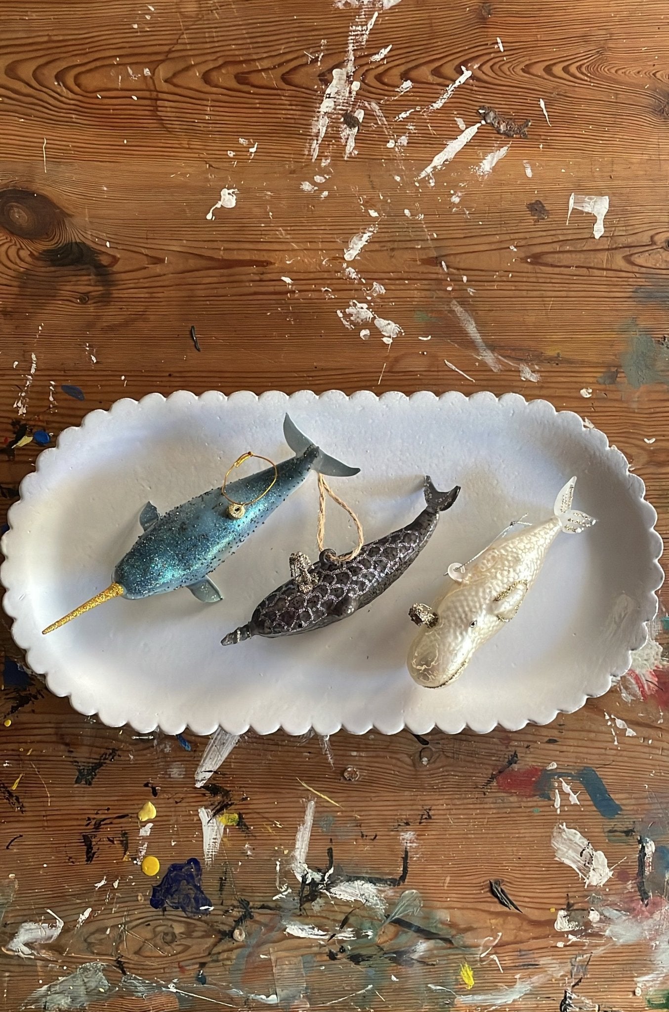 Victorian Whale - Pearl | Christmas Ornament - Bon Ton goods
