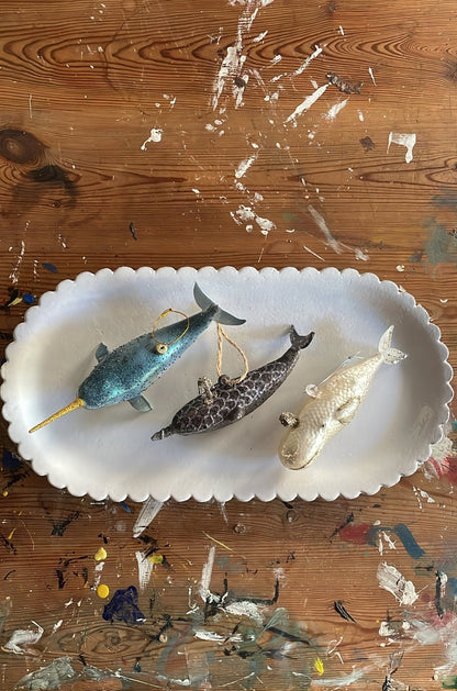 Victorian Whale - Pearl | Christmas Ornament - Bon Ton goods