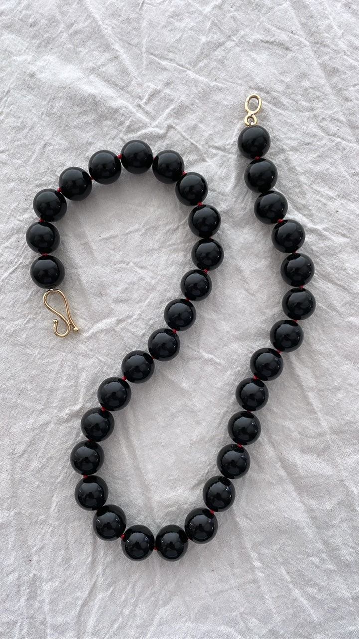Vintage Black Coral Bead Necklace | Mikkel Brøgger - Bon Ton goods