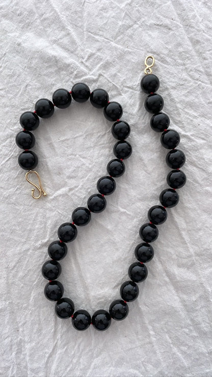 Vintage Black Coral Bead Necklace | Mikkel Brøgger - Bon Ton goods