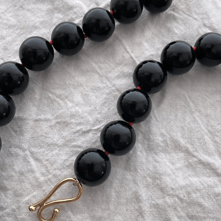 Vintage Black Coral Bead Necklace | Mikkel Brøgger - Bon Ton goods