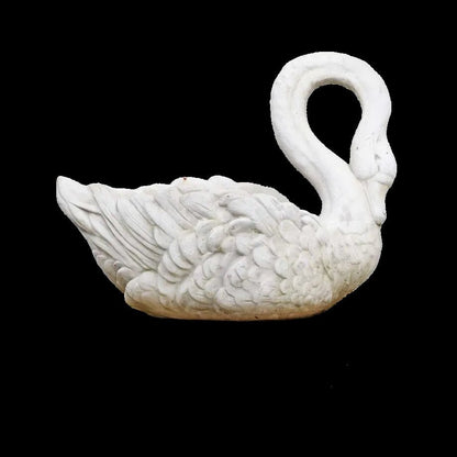 Vintage Cast-Concrete Swan Planter, Early 20th Century - Bon Ton goods