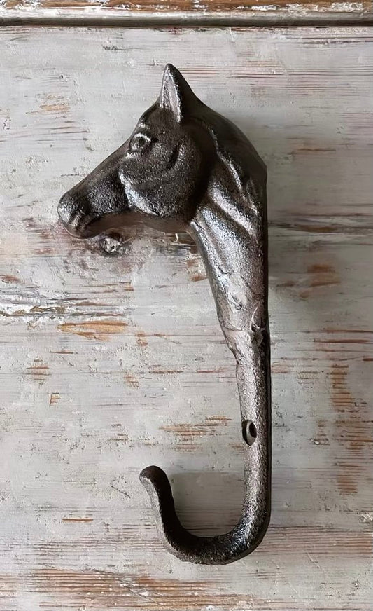 Vintage Cast Iron Horse Head Hook - Bon Ton goods