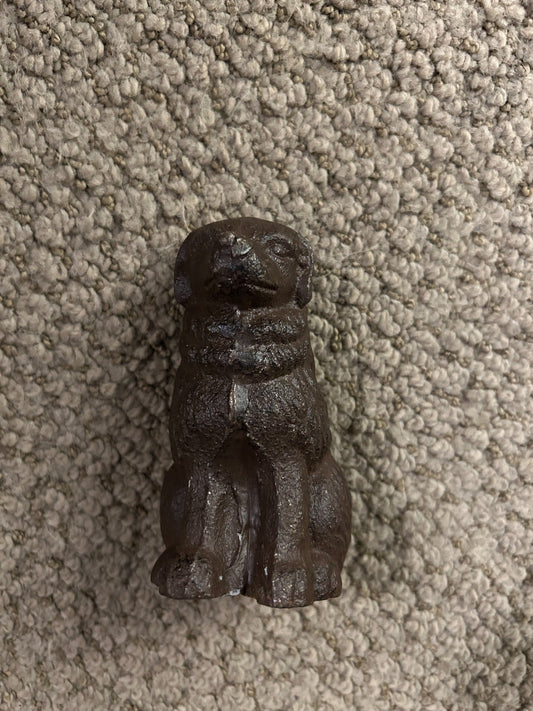 Vintage Cast Iron Seated Dog Figure - Bon Ton goods
