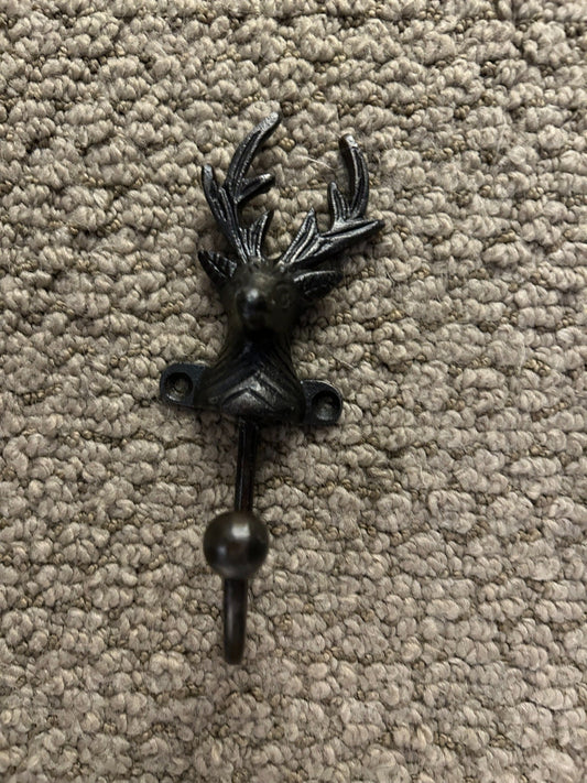 Vintage Cast Iron Stag Wall Hook - Bon Ton goods