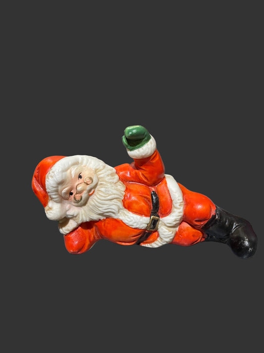Vintage Ceramic Lying Santa Nisse, Scandinavian - Bon Ton goods