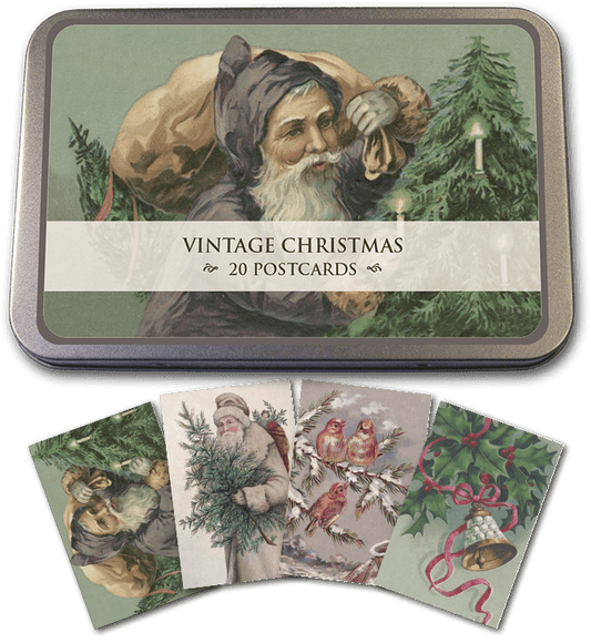 Vintage Christmas Tin of Postcards | Skona Ting - Bon Ton goods