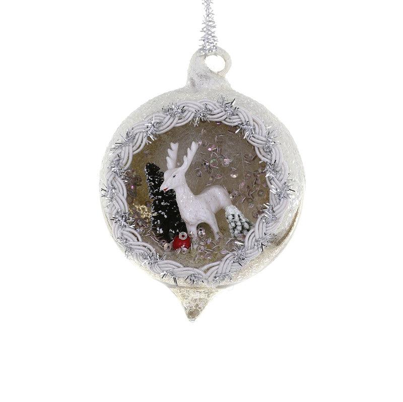Vintage Diorama - With Deer | Christmas Ornament - Bon Ton goods